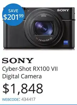Vistek Cyber-Shot RX100 VII Digital Camera offer