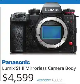 Vistek Lumix S1 II Mirrorless Camera Body offer