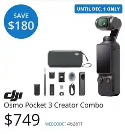 Vistek DJI Osmo Pocket 3 Creator Combo offer