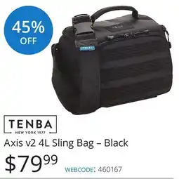 Vistek TENBA Axis v2 4L Sling Bag – Black offer