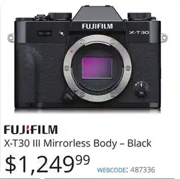 Vistek FUJIFILM X-T30 III Mirrorless Body – Black offer