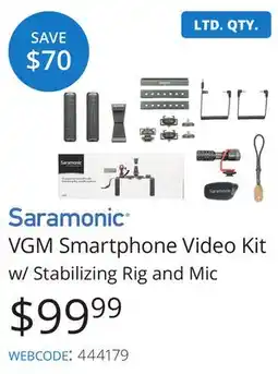 Vistek Saramonic VGM Smartphone Video Kit w/ Stabilizing Rig and Mic offer