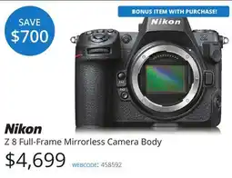 Vistek Z 8 Full-Frame Mirrorless Camera Body offer