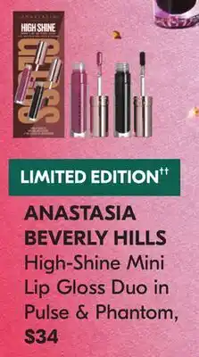 Shoppers Drug Mart ANASTASIA BEVERLY HILLS High-Shine Mini Lip Gloss Duo in Pulse & Phantom offer