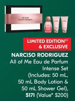 Shoppers Drug Mart NARCISO RODRIGUEZ All of Me Eau de Parfum Intense Set offer