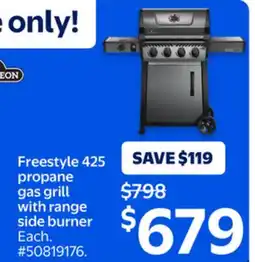 Walmart Freestyle 425 Propane Gas Grill With Range Side Burner offer