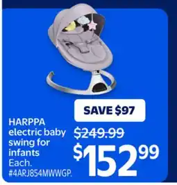 Walmart HARPPA electric baby swing for infants offer