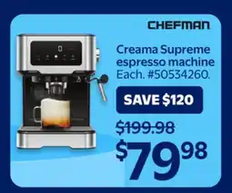 Walmart Chefman Creama Supreme espresso machine offer