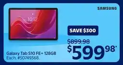 Walmart Galaxy Tab S10 FE+ 128GB offer