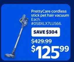 Walmart PrettyCare cordless stick pet hair vacuum offer