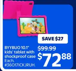 Walmart BYYBUO 10.1 kids' tablet with shockproof case offer