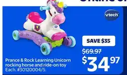 Walmart Prance & Rock Learning Unicorn rocking horse and ride-on toy offer