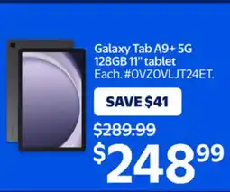 Walmart Galaxy Tab A9+5G 128GB 11 tablet offer