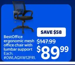 Walmart BestOffice ergonomic mesh office chair with lumbar support offer