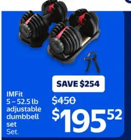 Walmart IMFit 5 - 52.5 lb adjustable dumbbell set offer