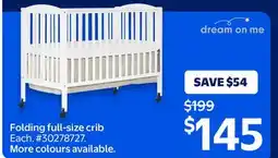 Walmart Folding full-size crib offer
