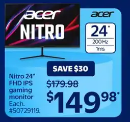 Walmart Nitro 24 FHD IPS gaming monitor offer