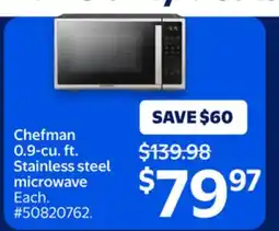 Walmart Chefman 0.9-cu.ft. Stainless steel microwave offer