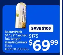 Walmart BeautyPeak 64 x 21 Arched Full-length standing Mirror offer