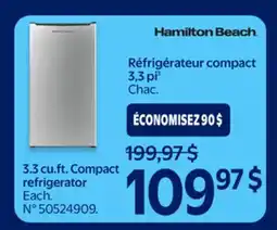 Walmart 3.3 Cu. ft. Compact Refrigerator offer