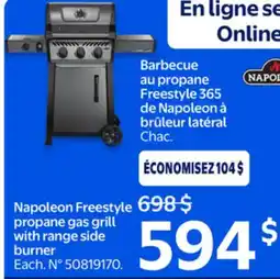 Walmart Napoleon Freestyle propane gas grill with range side burner offer