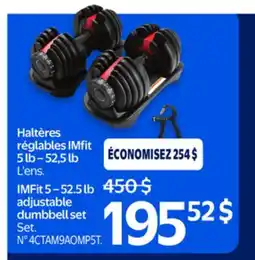 Walmart IMFit 5-52.5lb adjustable dumbbell set offer