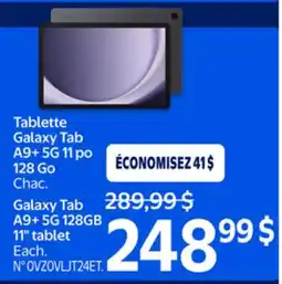 Walmart SAMSUNG Galaxy Tab A9+5G 128GB 11 tablet offer