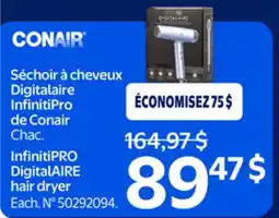 Walmart Conair InfinitiPRO DigitalAIRE Hair Dryer offer