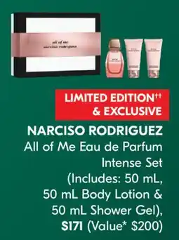 Pharmaprix NARCISO RODRIGUEZ All of Me Eau de Parfum Intense Set offer