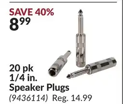 Princess Auto 20 pk 1/4 in. Speaker Plugs offer