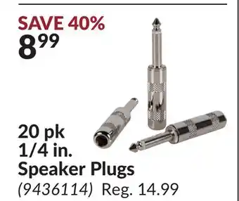 Princess Auto 20 pk 1/4 in. Speaker Plugs offer