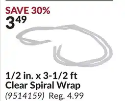 Princess Auto 1/2 in. x 3-1/2 ft Clear Spiral Wrap offer