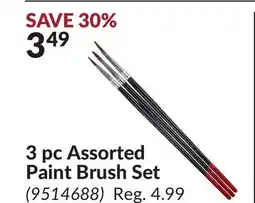 Princess Auto 3 pc Assorted Paint Brush Set offer