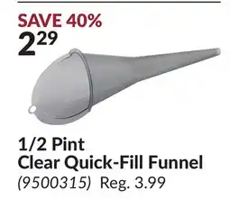 Princess Auto 1/2 Pint Clear Quick-Fill Funnel offer