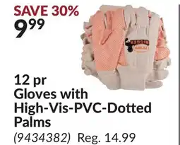 Princess Auto 12 pr Gloves with High-Vis-PVC-Dotted Palms offer