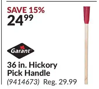 Princess Auto 36 in. Hickory Pick Handle offer