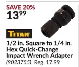 Princess Auto in Hex Quick-Change Impact Wrench Adapter offer