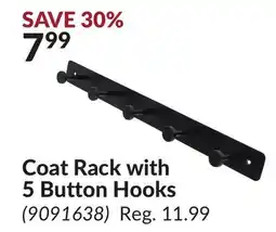 Princess Auto Coat Rack with 5 Button Hooks offer
