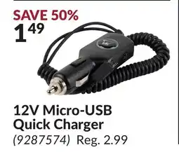Princess Auto 12V Micro-USB Quick Charger offer