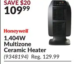 Princess Auto 1,404W Multizone Ceramic Heater offer