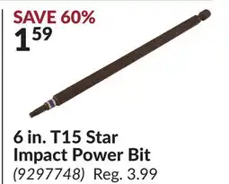 Princess Auto 6 in. T15 Star Impact Power Bit offer