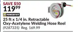 Princess Auto 25 ft x 1/4 in. Retractable Oxy-Acetylene Welding Hose Reel offer