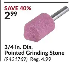 Princess Auto 3/4 in. Dia. Pointed Grinding Stone offer
