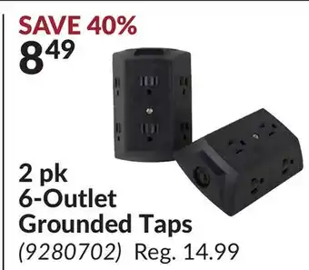 Princess Auto 2 pk 6-Outlet Grounded Taps offer
