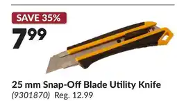 Princess Auto 25 mm Snap-Off Blade Utility Knife offer