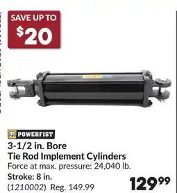 Princess Auto 3-1/2 in. Bore Tie Rod Implement Cylinders offer