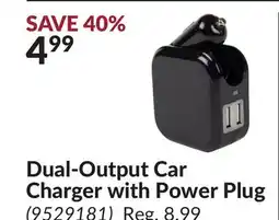 Princess Auto Dual-Output Car Charger with Power Plug offer