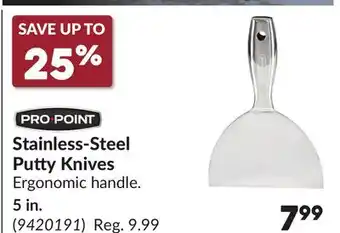 Princess Auto Pro-Point Stainless-Steel Putty Knives offer