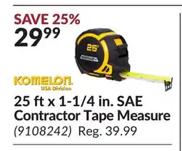 Princess Auto 25 ft x 1-1/4 in. SAE Contractor Tape Measure offer