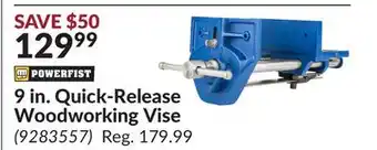 Princess Auto 9 in. Quick-Release Woodworking Vise offer